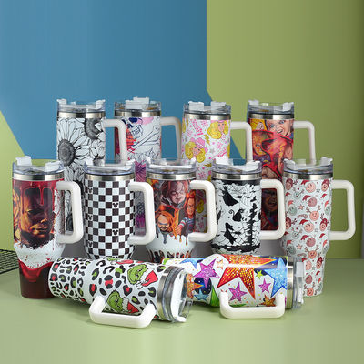 Business Gifts 40oz Custom Stanley Stainless Steel Travel Mug Tumbler with Handle in Any Color