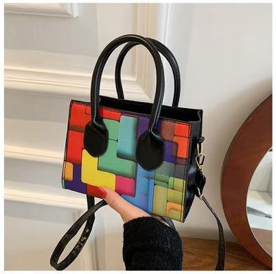 Trendy Shoulder Bag for Women Small Square Shape and Two-Tone Stitching in All Seasons
