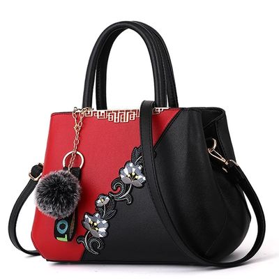 Waterproof Elegant Chinese Traditional Flower Vase Handbags Leather Tote Bags for Women