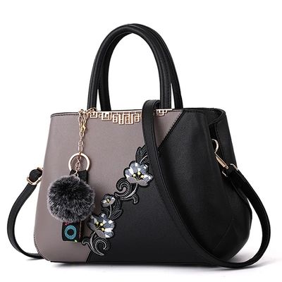 Waterproof Elegant Chinese Traditional Flower Vase Handbags Leather Tote Bags for Women
