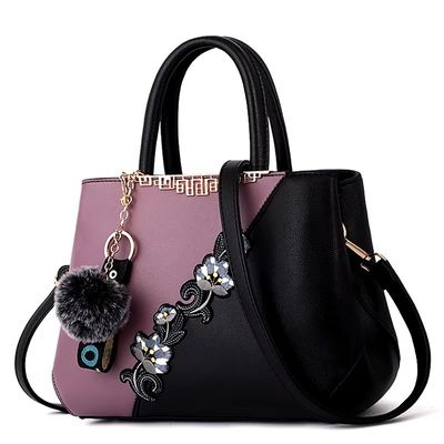 Waterproof Elegant Chinese Traditional Flower Vase Handbags Leather Tote Bags for Women