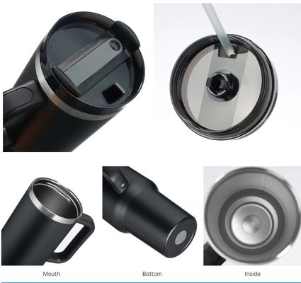 Hot and Cold Beverages Durable Spill Proof Stainless Steel Tumbler Mug with Handle