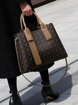 Season All Seasons Fashion Tote Bag For Women Genuine Leather Handbag Trendy Lady