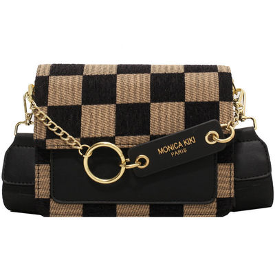 Shoulder 2024 Luxury Design Handbag Checkerboard Mini Fabric Flap Sling Bag for Women