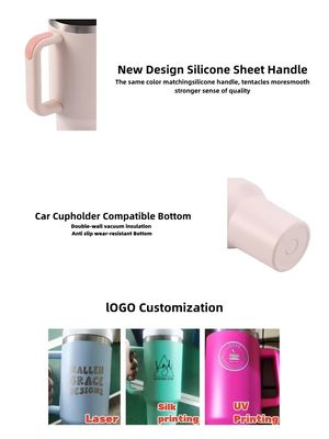 Back to School Must-Have Custom 40oz Adventure Travel Coffee Mug with Handle Tumbler