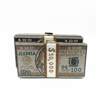 Waterproof Dollar Lock Money Clutch Elegant Ladies Wedding Handbags by Fashion Designer