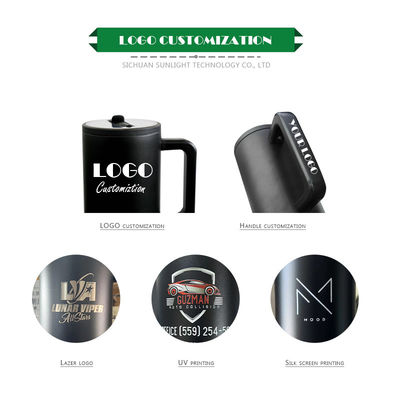 40oz Stainless Steel Thermal Coffee Travel Mug Cup with Handle and Flip Top Straw Tumbler