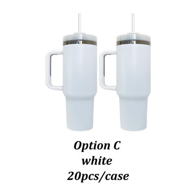 40oz Mixed Gift Travel Tumblers White Black Macaron Rainbow Powder Gold Plated for Laser Engraving RTS H2.0