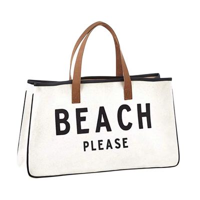Reusable Canvas Grocery Shopping Tote Bag in Organic Cotton Material with Letter Print