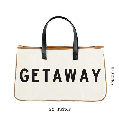 Reusable Canvas Grocery Shopping Tote Bag in Organic Cotton Material with Letter Print