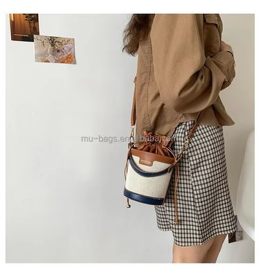 Elegant Luxury Designer Bucket Bag For Ladies And Girls With Drawstring Leather And 2 Colors
