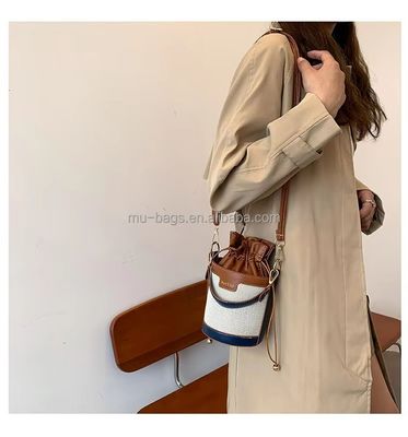 Elegant Luxury Designer Bucket Bag For Ladies And Girls With Drawstring Leather And 2 Colors