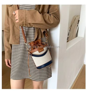 Elegant Luxury Designer Bucket Bag For Ladies And Girls With Drawstring Leather And 2 Colors