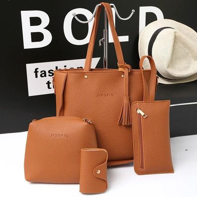 NATIONAL Style Unisex PU Leather Crossbody Bag with Large Capacity and Lychee Pattern