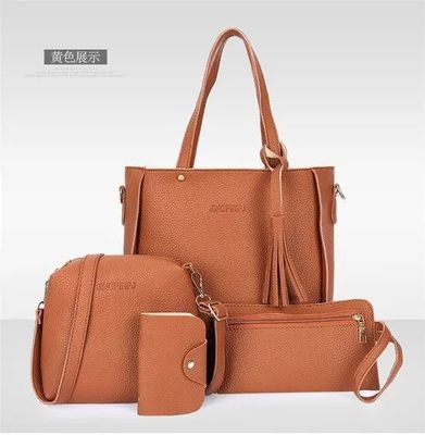 NATIONAL Style Unisex PU Leather Crossbody Bag with Large Capacity and Lychee Pattern