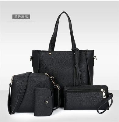 NATIONAL Style Unisex PU Leather Crossbody Bag with Large Capacity and Lychee Pattern