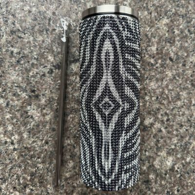 Rhinestone Bling Diamond Glitter Stainless Steel Thermal Tumbler Great for Coffee Tea Water Beer Includes Lid and Straw