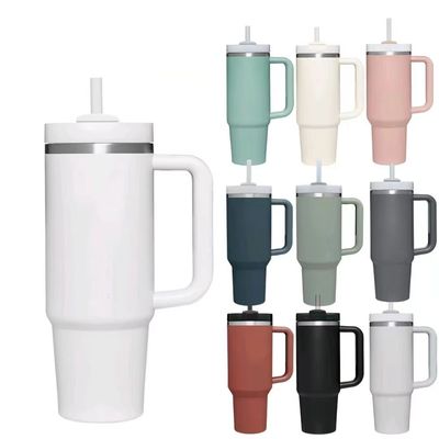 40oz Double Wall Stainless Steel Stan Car Metal Travel Coffee Mug Tumbler with Handle