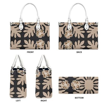 Hawaiian PU Leather Business Handbags with Customized Color and Vintage Crossbody Bag