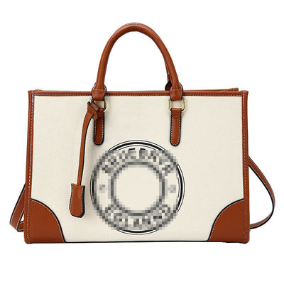 2024 Women's Single-Shoulder Canvas Handbag with Large Capacity Purse and Zip Closure