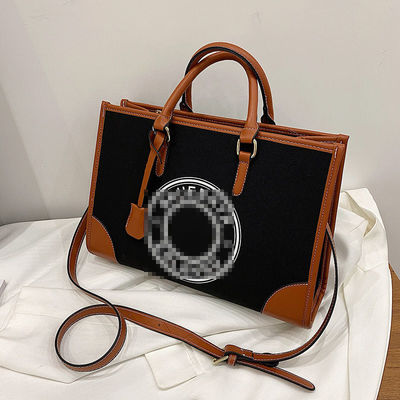 2024 Women's Single-Shoulder Canvas Handbag with Large Capacity Purse and Zip Closure