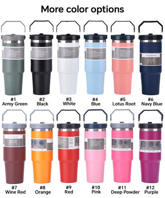 Sustainable Insulated Tumbler Coffee Cup Car Beer Travel Mug with Handle and Lid 20oz 30oz