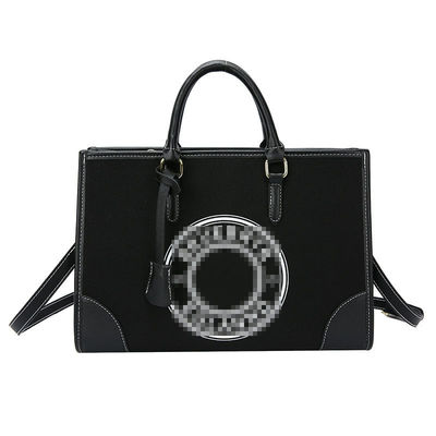 2024 Women's Single-Shoulder Canvas Handbag with Large Capacity Purse and Zip Closure