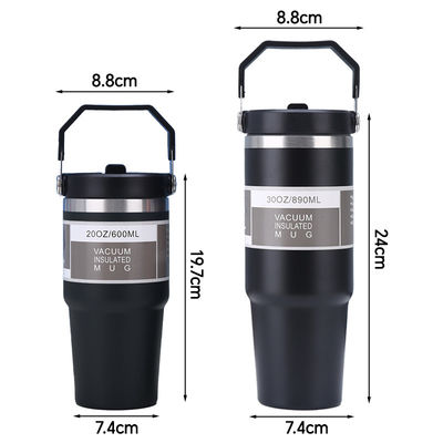 Sustainable Insulated Tumbler Coffee Cup Car Beer Travel Mug with Handle and Lid 20oz 30oz