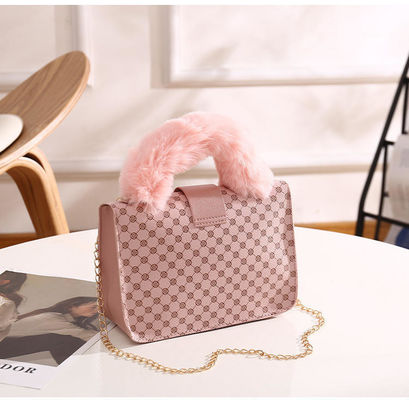 L Square Mini Bag Of Winter Lamb Wool And PU Messenger Bag For Fashionable Hand Bag