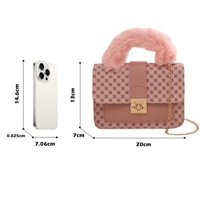 L Square Mini Bag Of Winter Lamb Wool And PU Messenger Bag For Fashionable Hand Bag