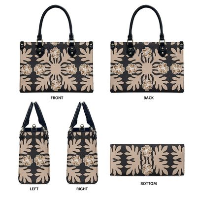 All Seasons Black and White Polynesian Luxury Ladies Shoulder Bag Main Material PVC