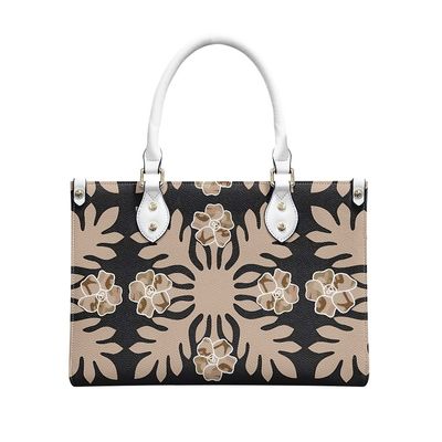 All Seasons Black and White Polynesian Luxury Ladies Shoulder Bag Main Material PVC