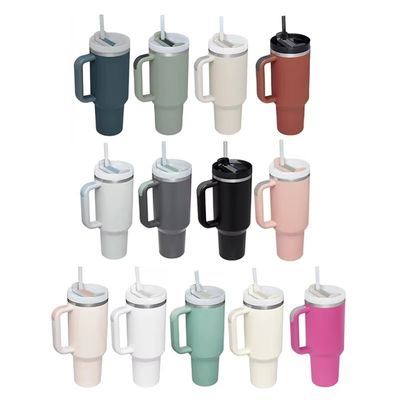 2.0 Beauchy Custom 40oz Stainless Steel Vacuum Insulated Travel Mug with Straw With Cap