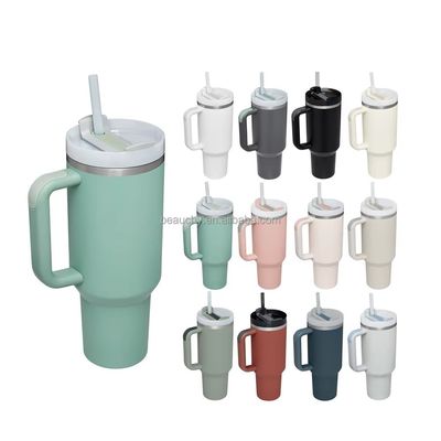 2.0 Beauchy Custom 40oz Stainless Steel Vacuum Insulated Travel Mug with Straw With Cap