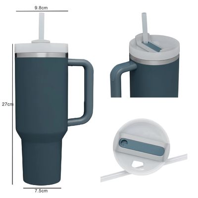 2.0 Beauchy Custom 40oz Stainless Steel Vacuum Insulated Travel Mug with Straw With Cap