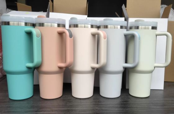 2.0 Beauchy Custom 40oz Stainless Steel Vacuum Insulated Travel Mug with Straw With Cap