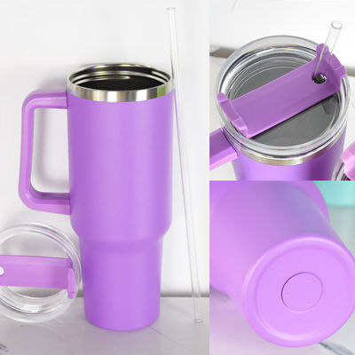 Customized Coffee Tea Beer Water Tumbler Cup with Handle Straw Lid Leopard Engraved Design
