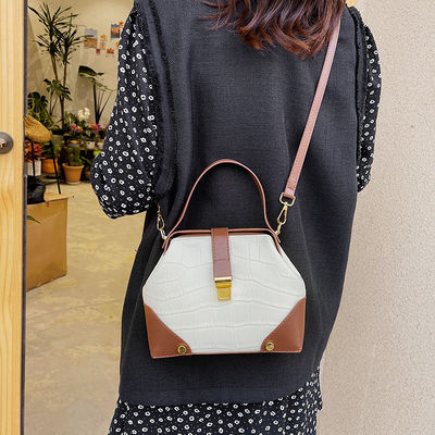 GHJ-26 Fashion PU Single Handbags With Lock For Women's Shoulder Tote Bag CANDY Pattern
