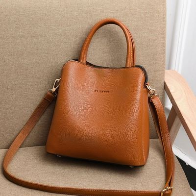 Medium Size Women's Leather Handbag Designer Shoulder Bag with Geometric Pattern