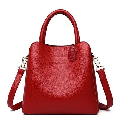 Medium Size Women's Leather Handbag Designer Shoulder Bag with Geometric Pattern