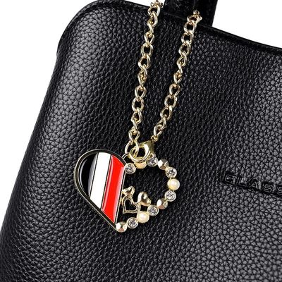Medium Size Women's Leather Handbag Designer Shoulder Bag with Geometric Pattern