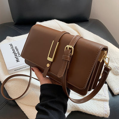 PU Leather Shoulder Bag For Women Fashionable Dress Style Two Straps Waterproof