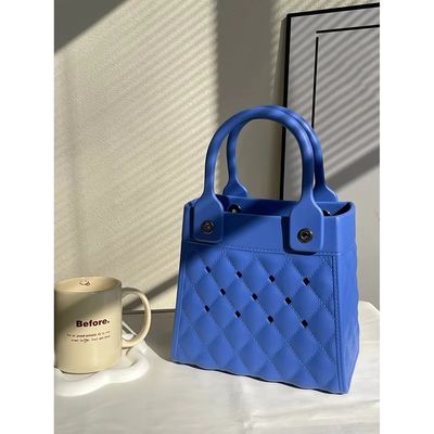 Fashion Style EVA Rubber Silicone Hand Tote for Women Summer Lady Beach Bag in Black