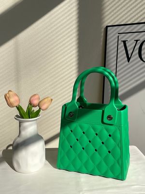 Fashion Style EVA Rubber Silicone Hand Tote for Women Summer Lady Beach Bag in Black