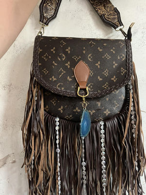 Real Leather Bags With Tassels Handba Fashionable LL Set With Nylon Lining
