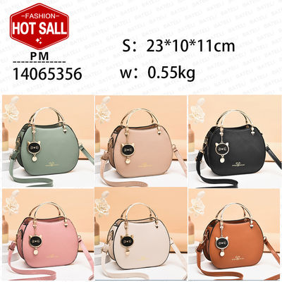 Trendy Single Shoulder Women's Handbag with Cat Pendant and Zipper Closure
