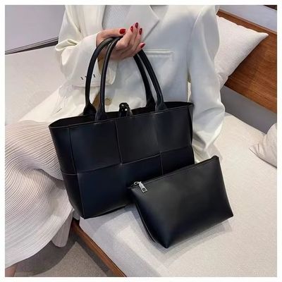 Open Closure Women's Tote Bags with Large Capacity Luxury PU Leather Shoulder Bags