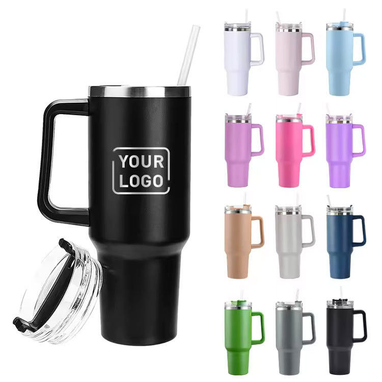 Business Gifts 40oz Custom Stanley Stainless Steel Travel Mug Tumbler with Handle in Any Color