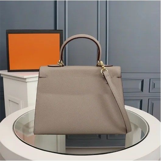 European-American Design Lock Closure Palm Print Leather Shoulder Bag for Women's Fashion