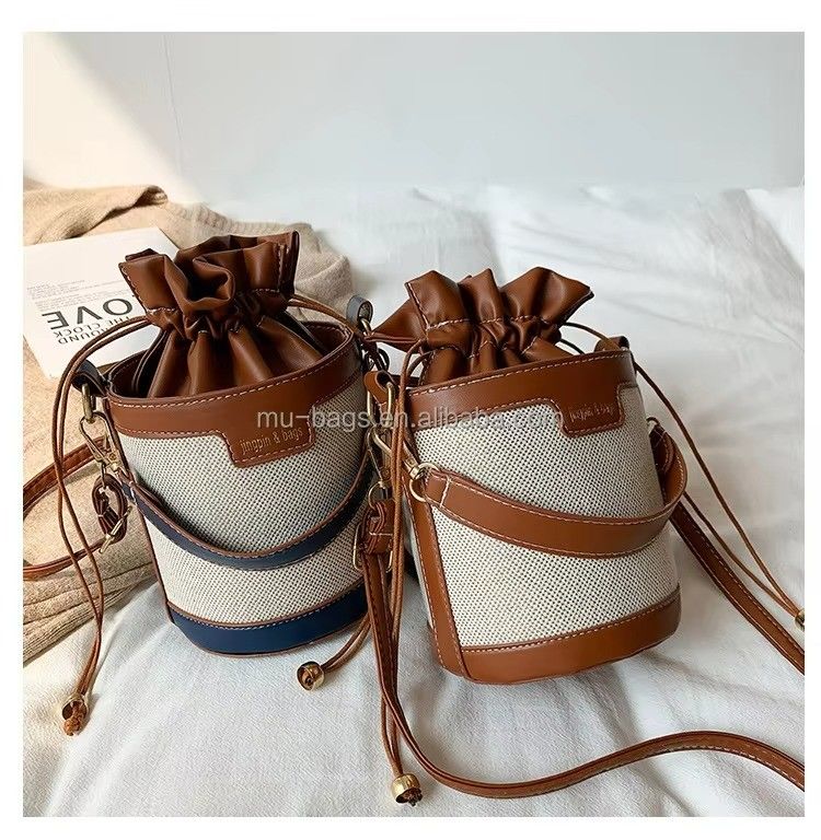 Elegant Luxury Designer Bucket Bag For Ladies And Girls With Drawstring Leather And 2 Colors